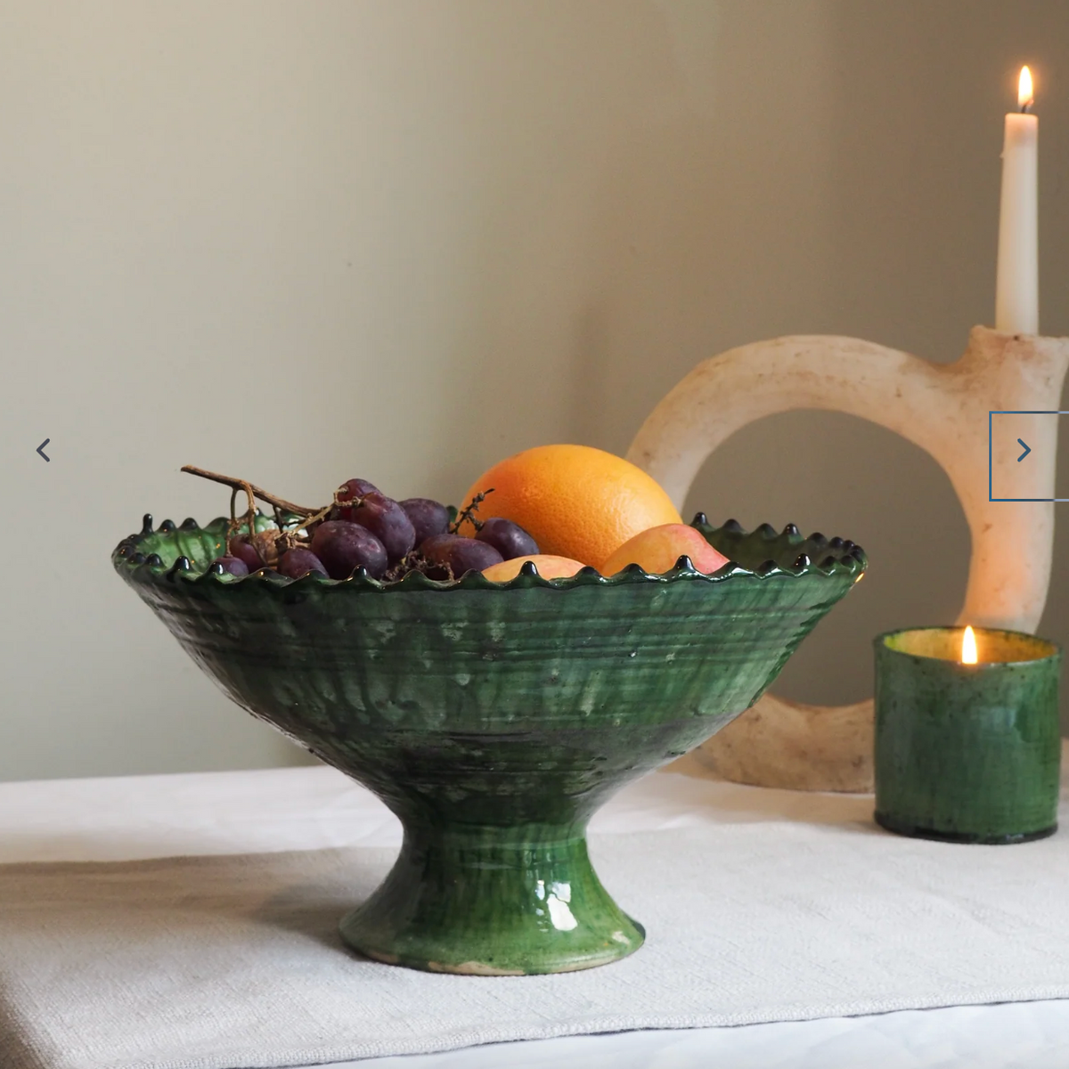 Tamegroute Green Pedestal Bowl