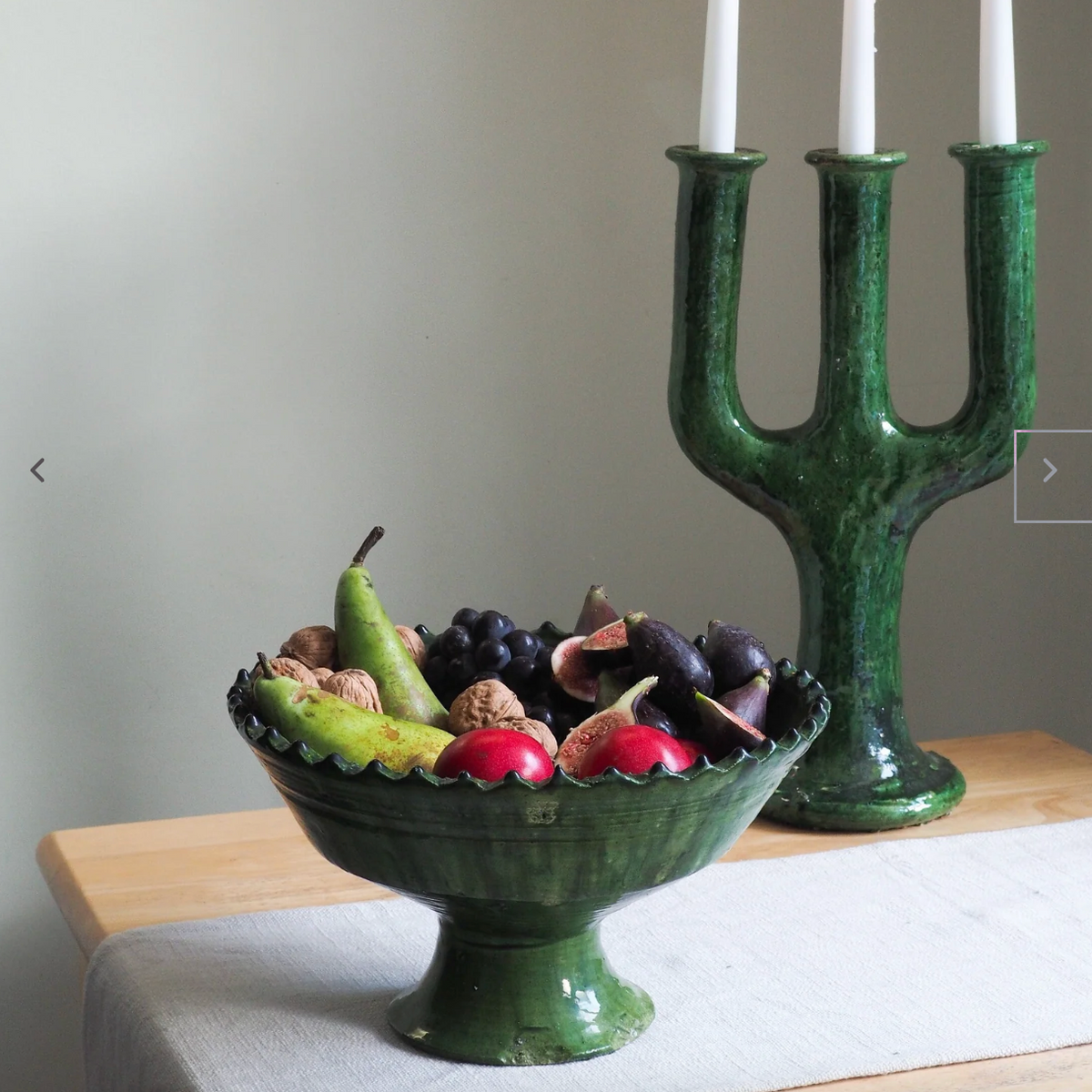 Tamegroute Green Pedestal Bowl