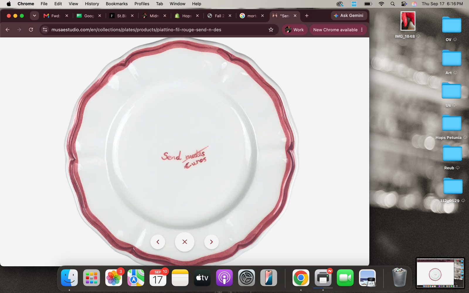"Send N*des" Fil Rouge Plate