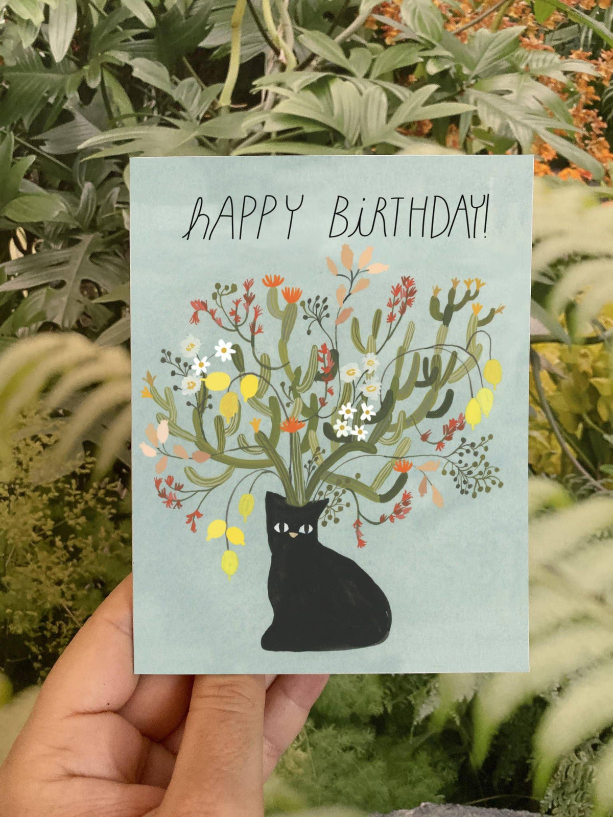 Happy Birthday Black Cat Greeting Card