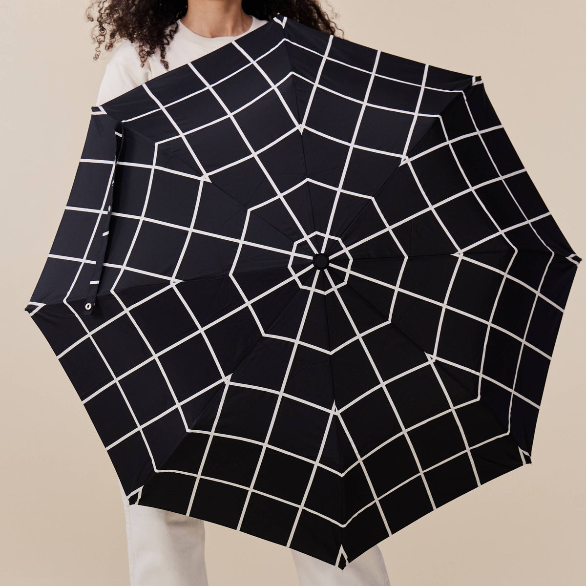 Black Grid Duck Umbrella