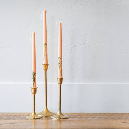 Floral Inlaid Tapered Candles