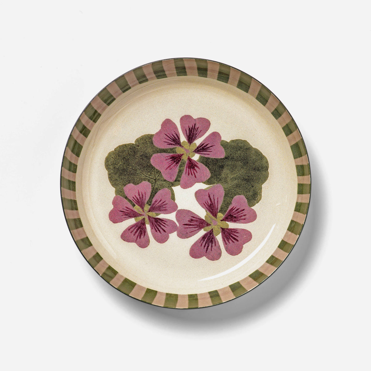 Round Enamel Geranium Tray