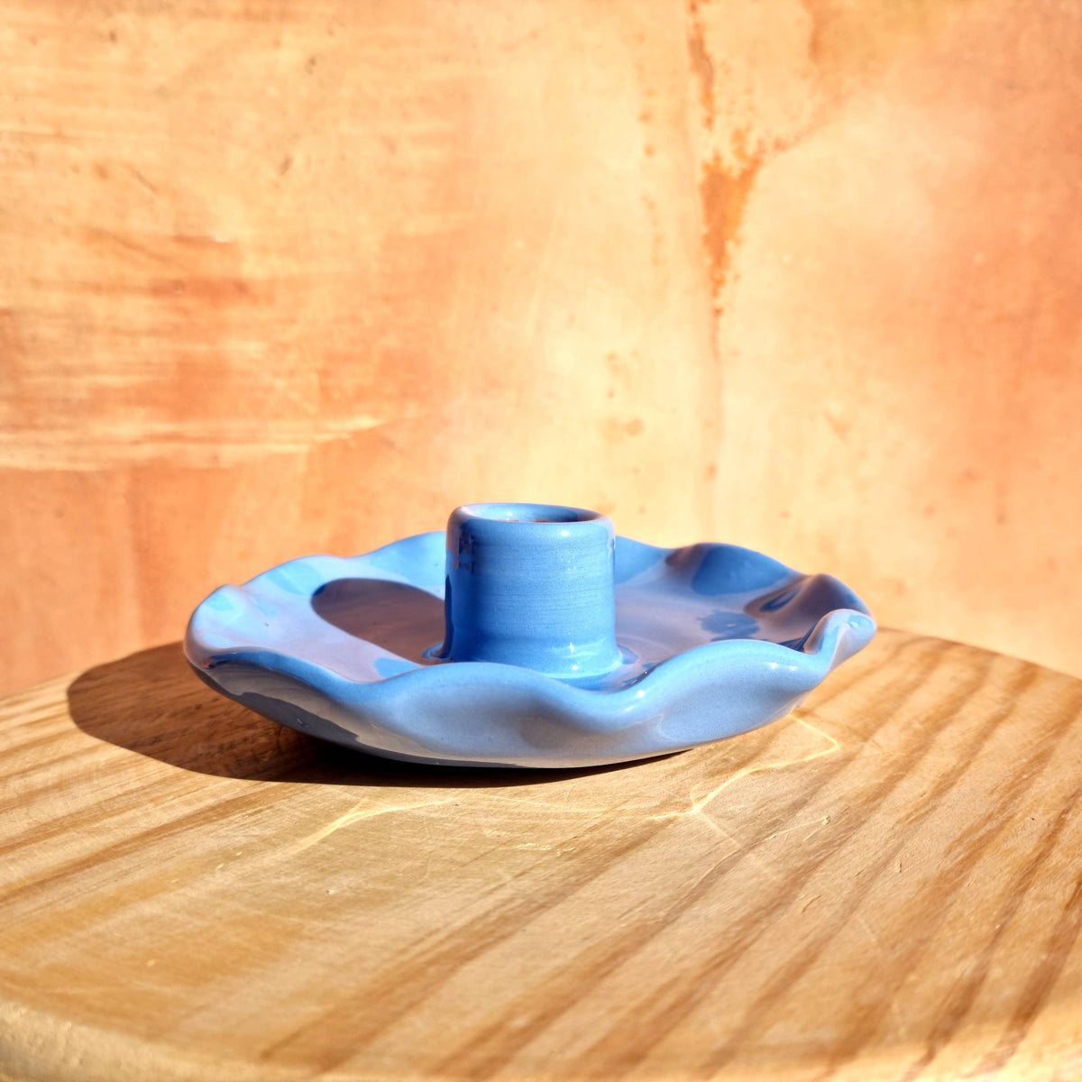 Glazed Ruffle Candle Holder