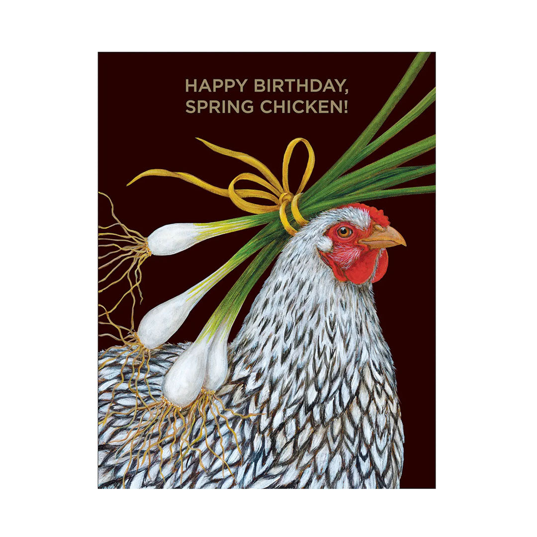 Spring Chicken Birthday Card