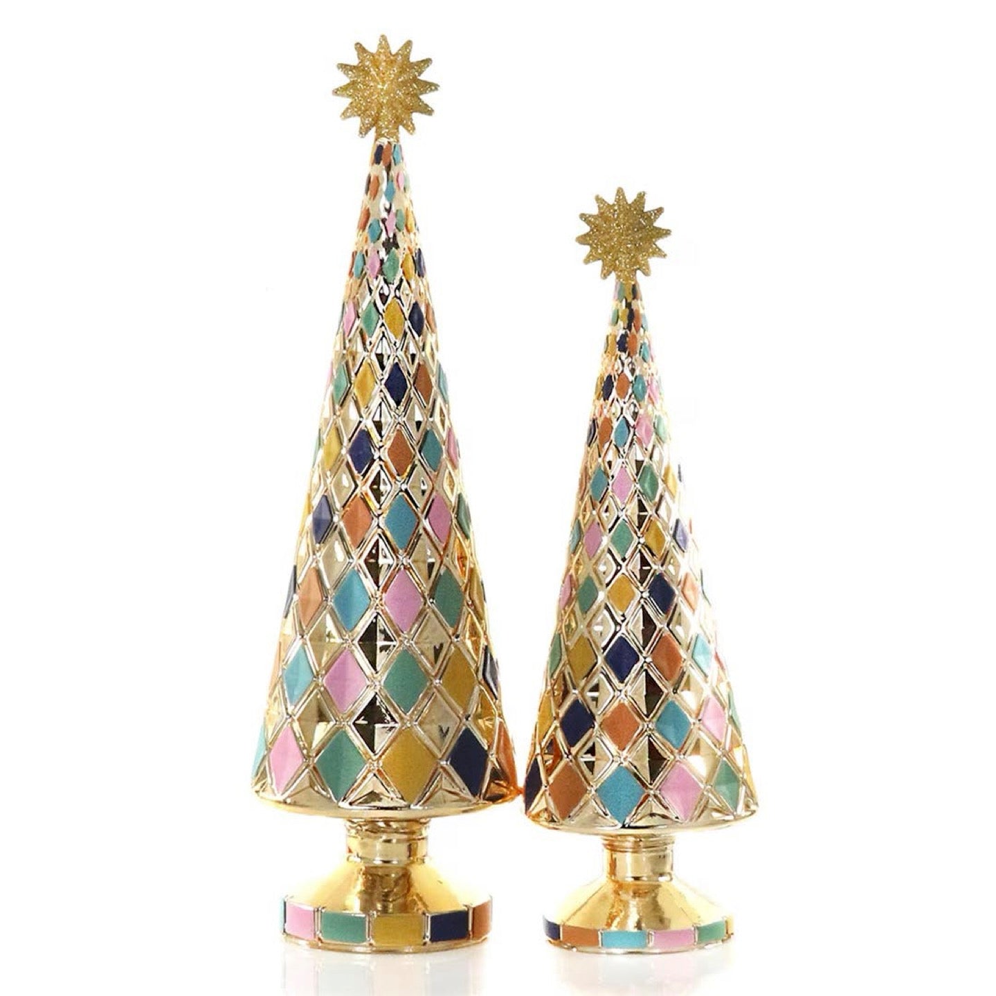 Pastel Diamond Glass Tree Set