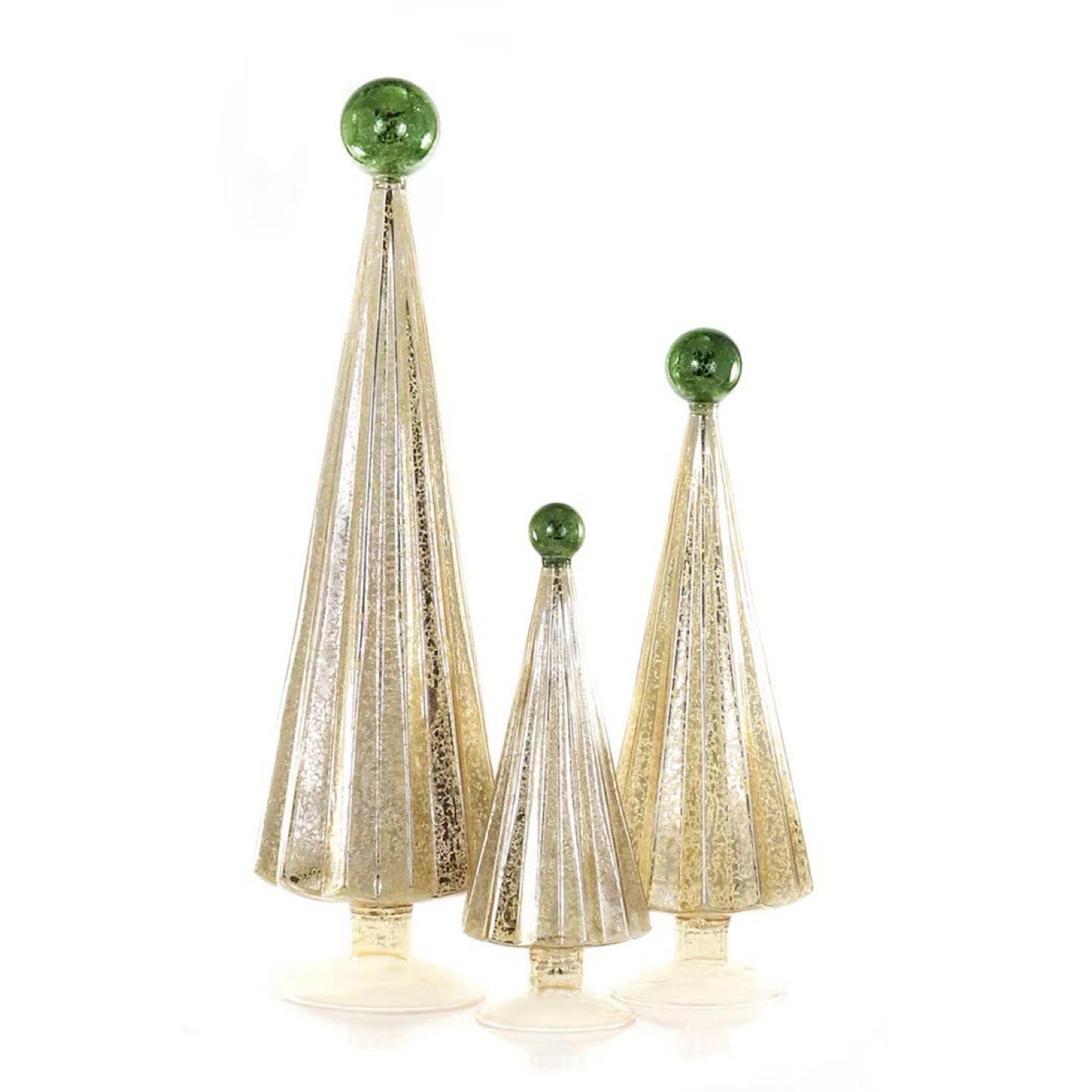 Pleated Gold Glass Tree Set