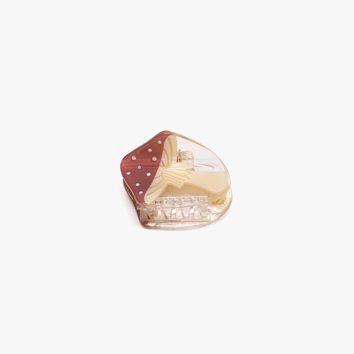 Mushroom Mini Hair Claw Clip With Rhinestones
