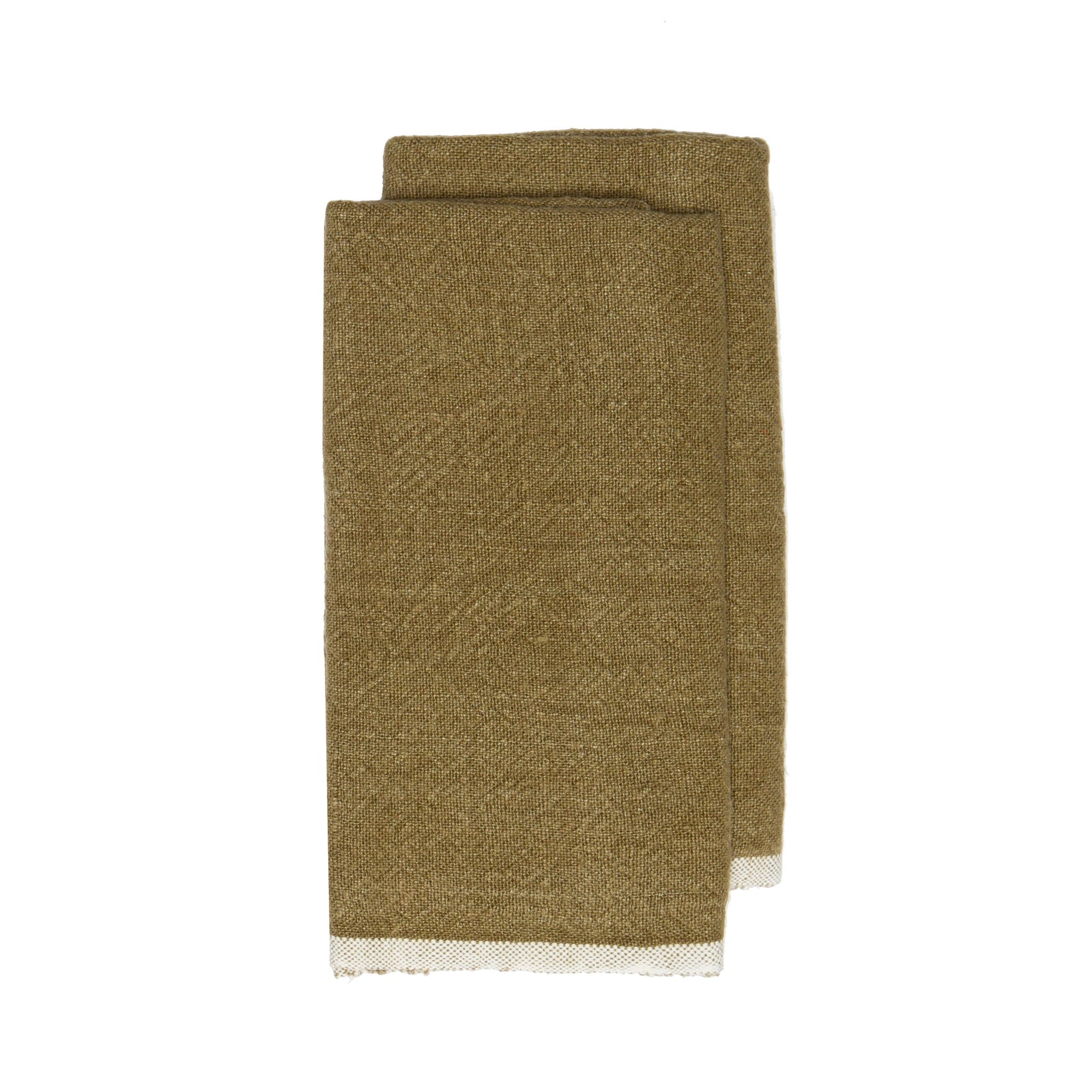 Chunky Linen Forest Green Towels - Set of 2