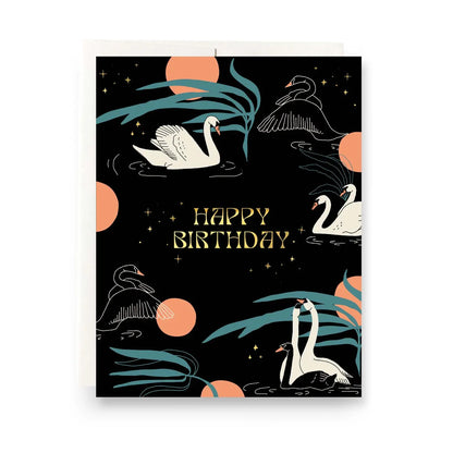 Happy Birthday Swans Card