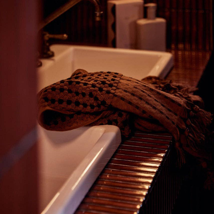 Chickpea Towel Collection | Chocolate/Black