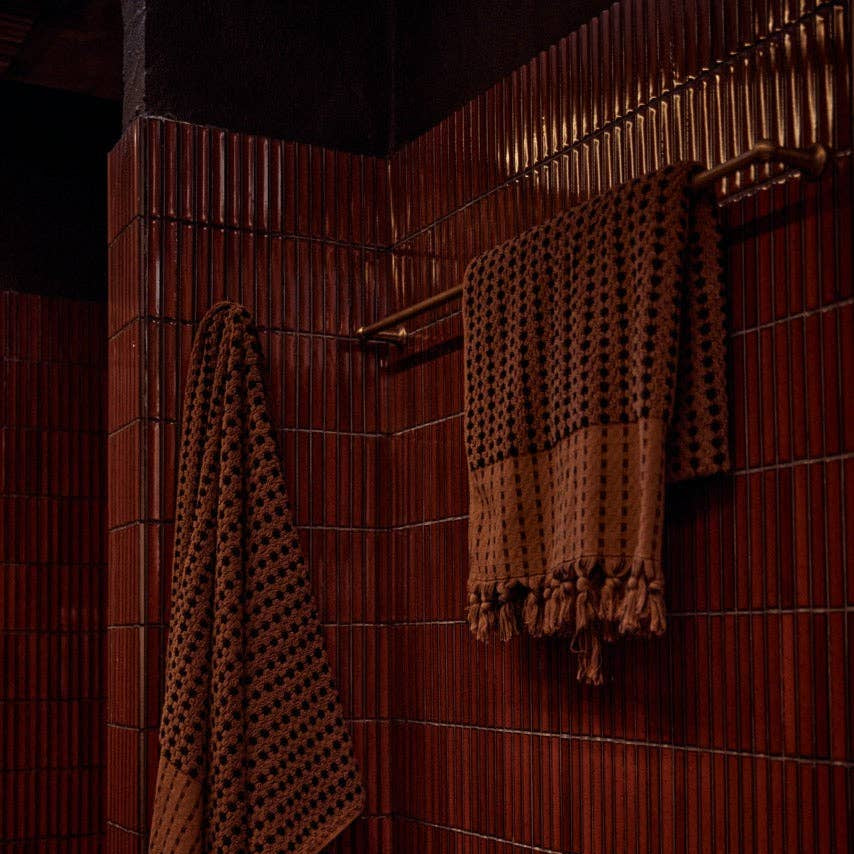 Chickpea Towel Collection | Chocolate/Black