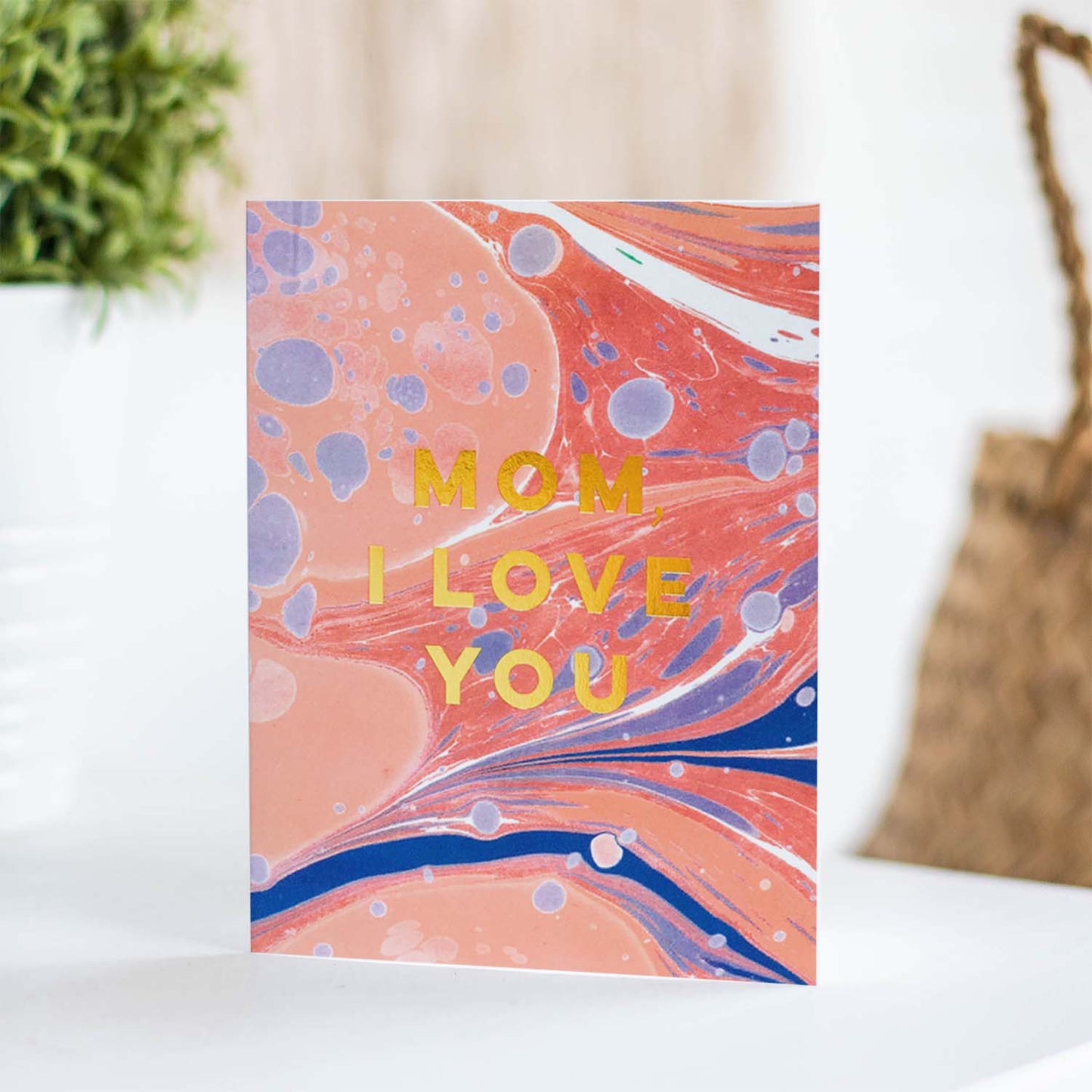 Marble Love You Mom Greeting Card