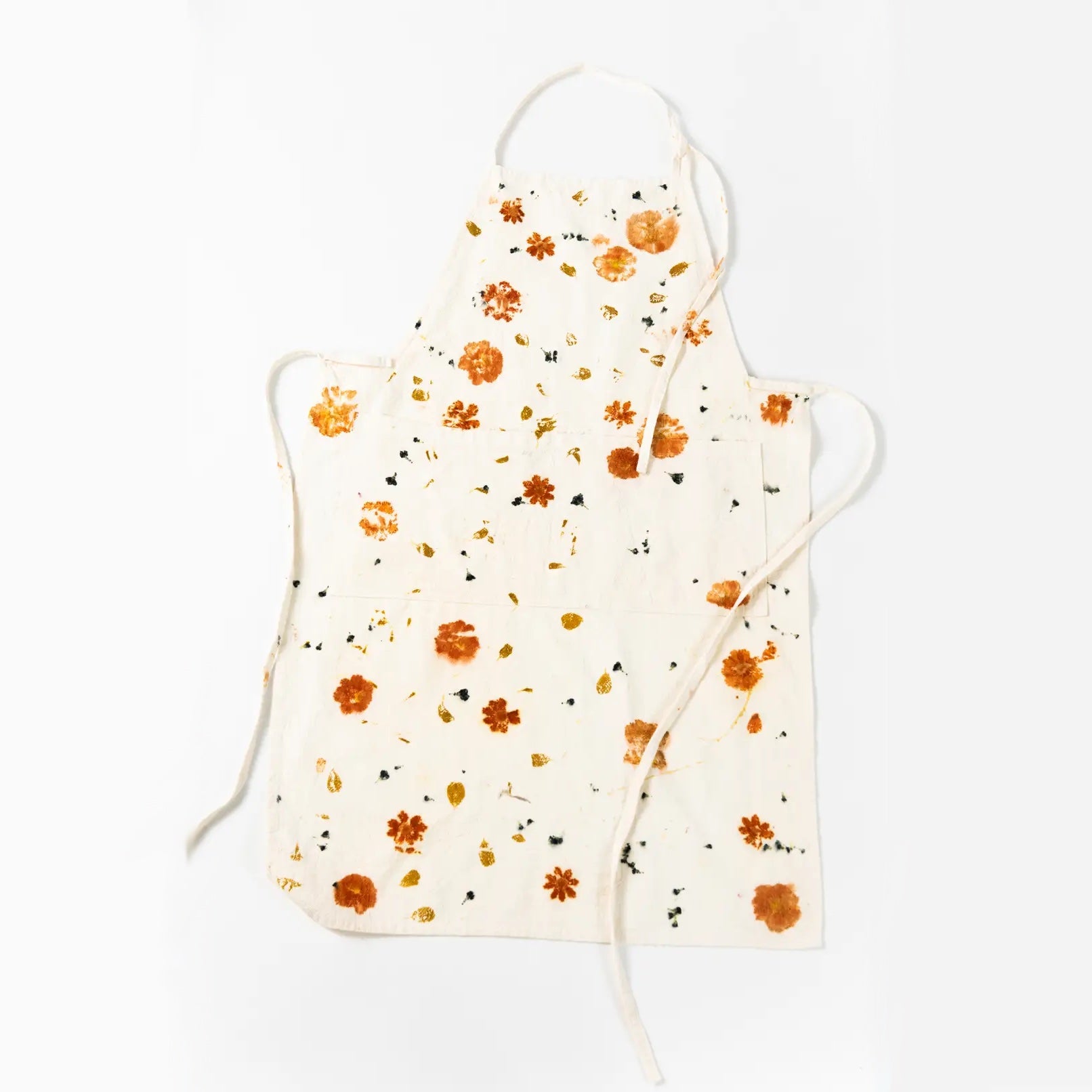 Botanically Dyed Linen Apron in Cream