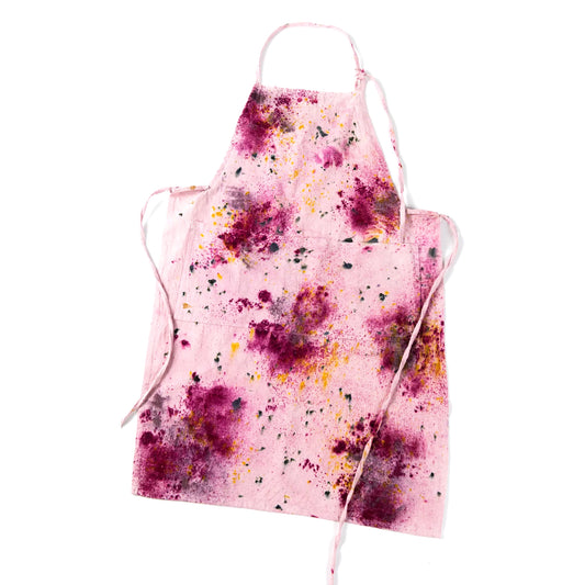 Botanically Dyed Linen Apron in Abstract