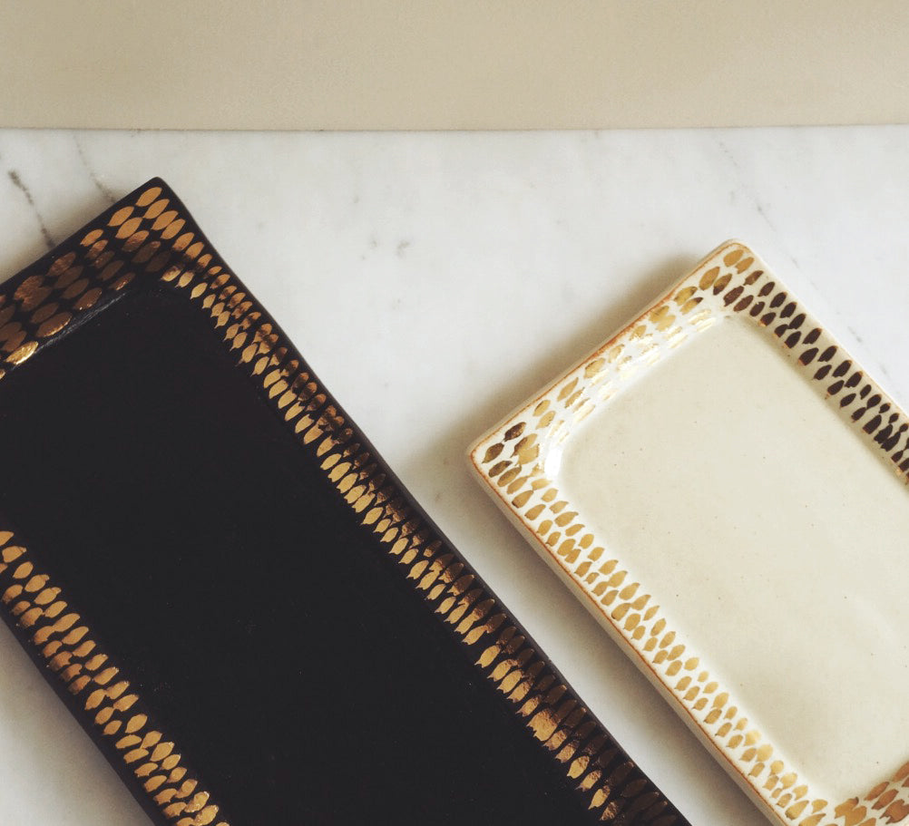 Object Enthusiast - Cream & Gold Dash Tray