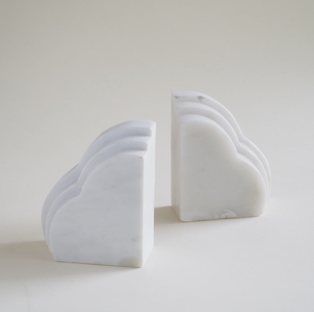 Cloud Marble Bookends - Set of 2