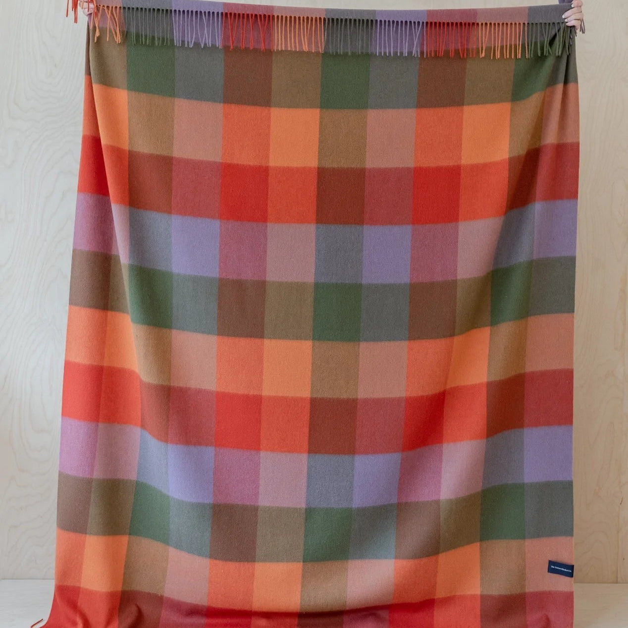 TBCo Lambswool Blanket - Orange Block Check