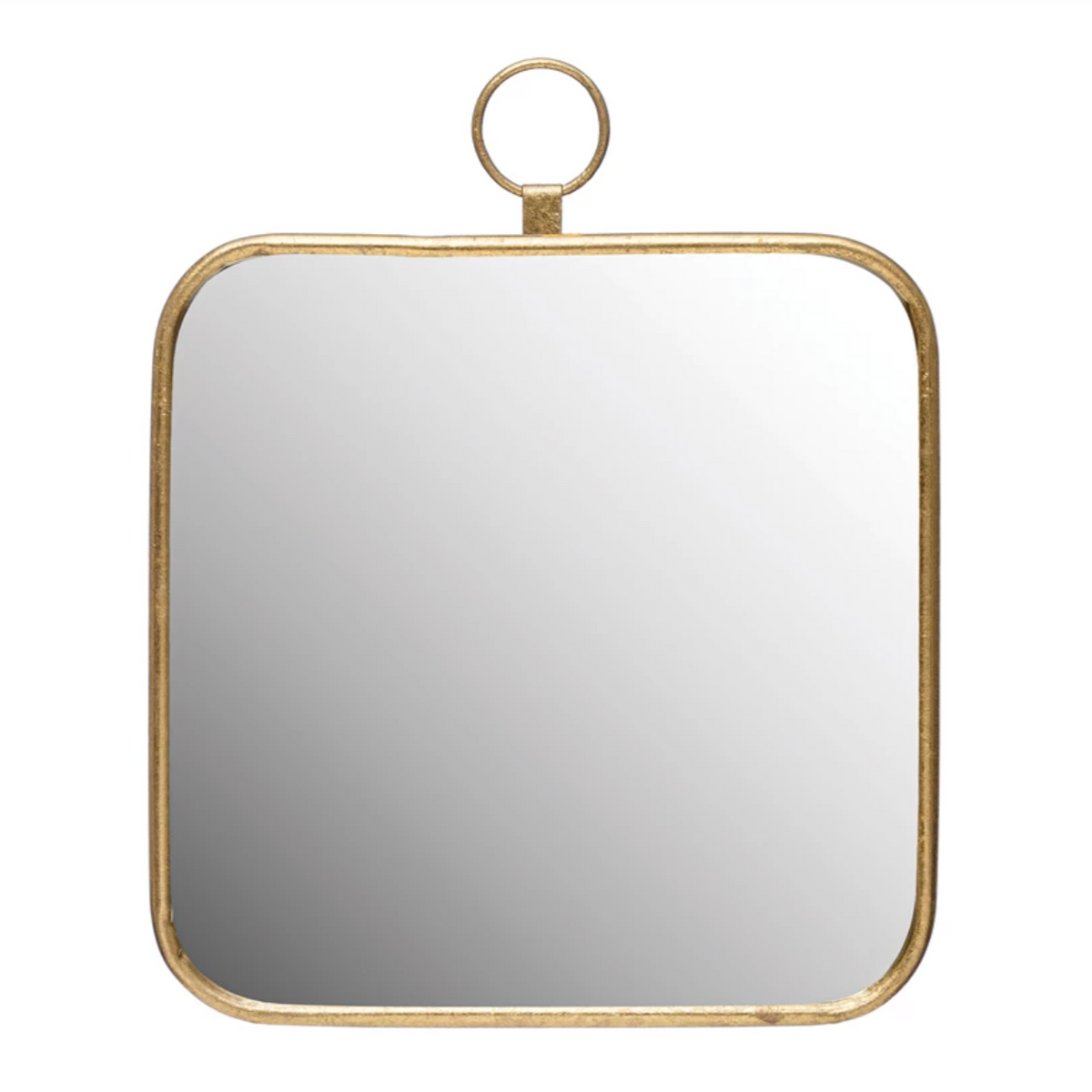 Rounded Square Gold Mirror