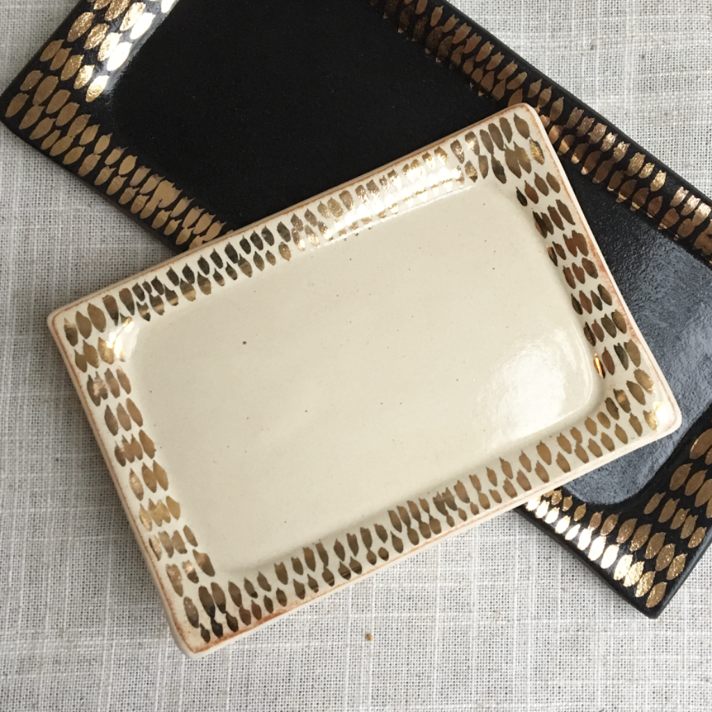 Object Enthusiast - Cream & Gold Dash Tray