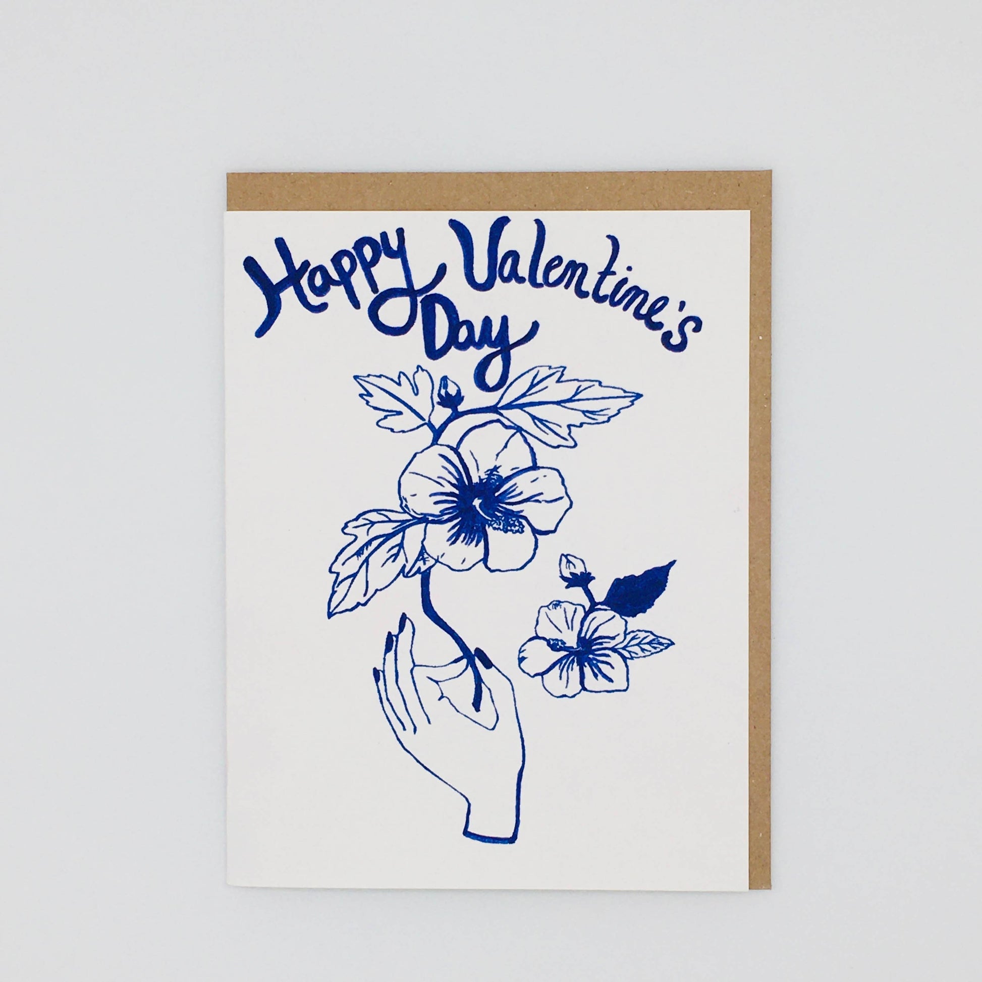 Hibiscus Happy Valentine's Day Card - Cards - Loteria Press - Hops Petunia Floral