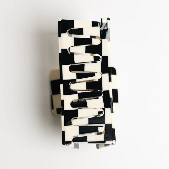 Black Checkered Hair Claw by Nat + Noor