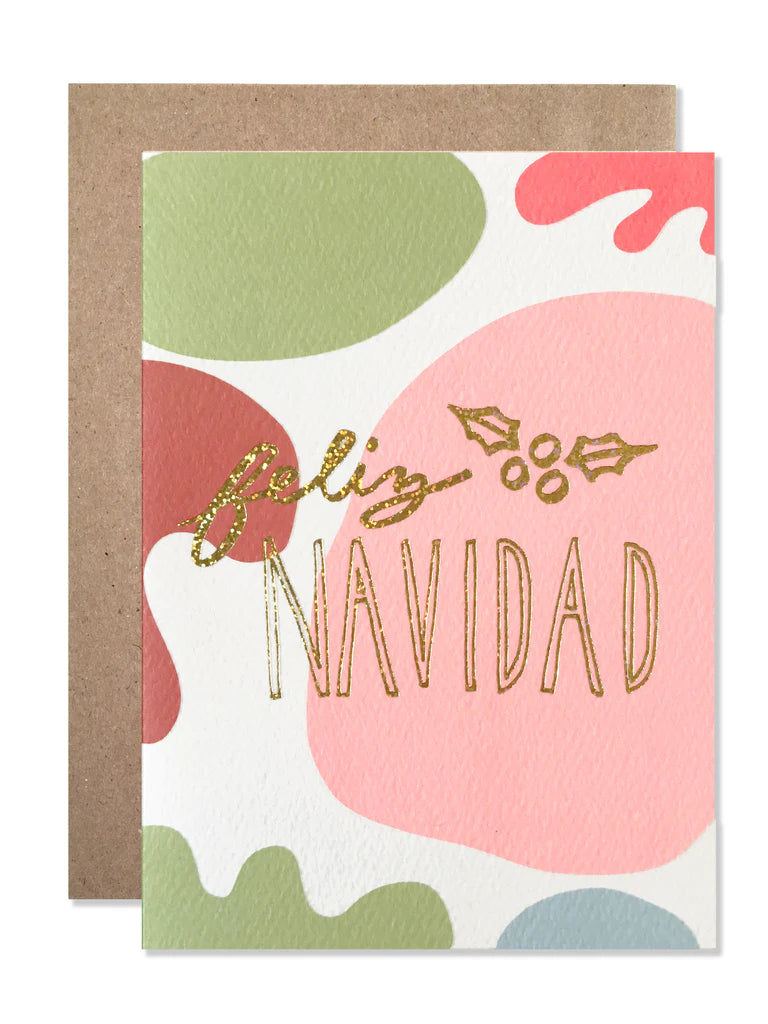 Feliz Navidad Glitter Foil Card
