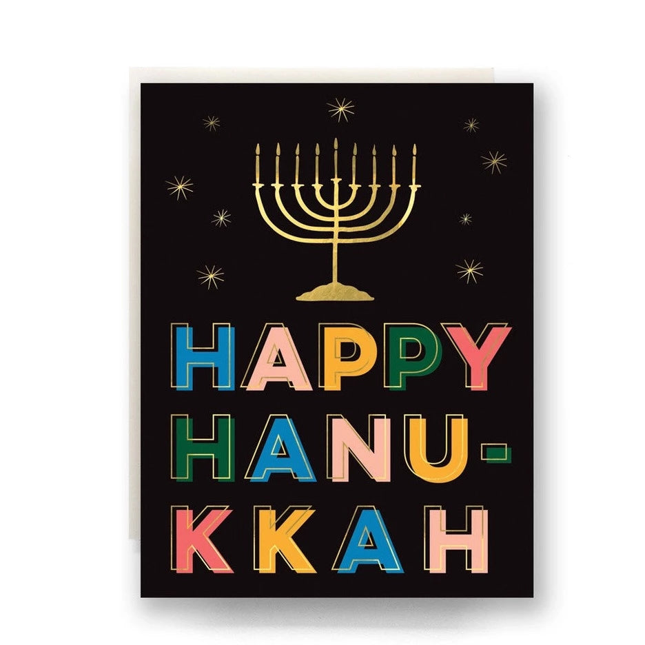 Lights Happy Hanukkah Greeting Card