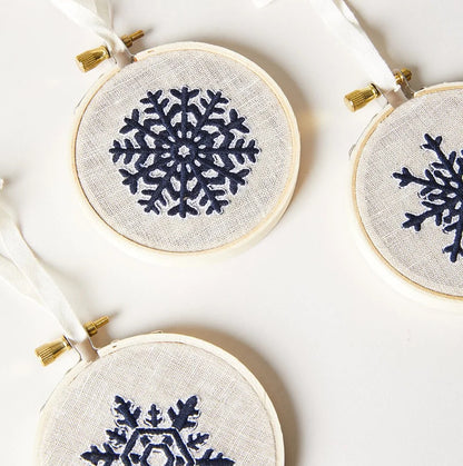 Embroidery Hoop Snowflake Ornament